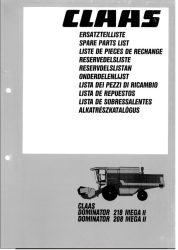 Claas Mega II 208 - 218 alkatrész katalógus