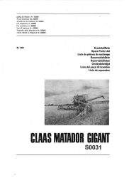 Claas Matador Gigant alkatrész katalógus