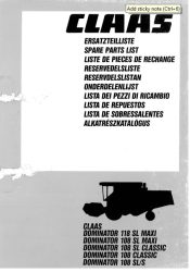 Claas Dominator 108 / 118 (összes) alkatrész katalógus
