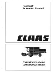 Claas Mega III használati és szerelési útmutató