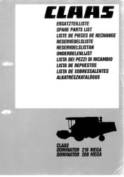 Claas Mega I 208 / 218 alkatrész katalógus