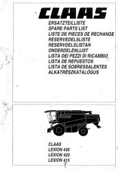 Claas Lexion I 405-430 alkatrész katalógus