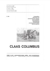 Claas Colombus alkatrész katalógus