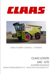 Claas Lexion 640-670 alkatrész katalógus (C540)