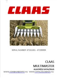 Claas Multimaster kukorica adapter alkatrész katalógus (NR.672)