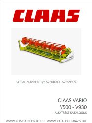 Claas V500 - V930 asztal alkatrész katalógus (Typ 528)