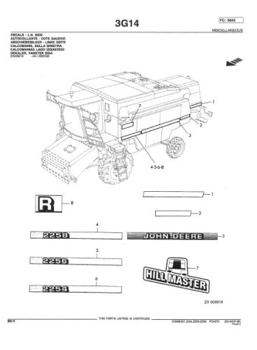 John Deere Z 2054-2058 alkatrész-katalógus